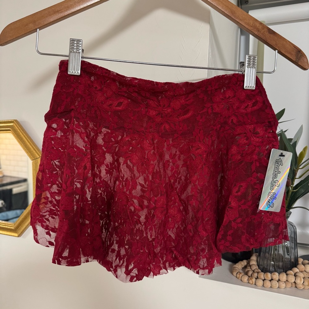 4 Piece Lace Rave Outfit NEW Set - Tags On ( skirt / rave top / lace sleeves )